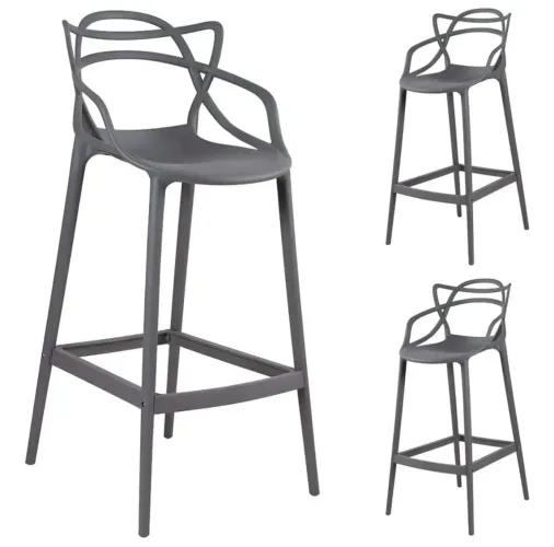 6 BANQUETAS ALTA CINZA