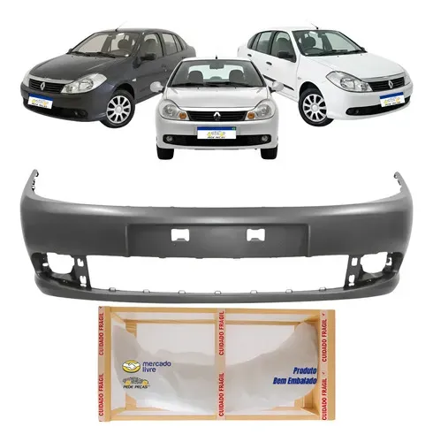 Parachoque Renault Symbol 2010 2011 2012 2013 Dianteiro Preto Liso Para Pintura