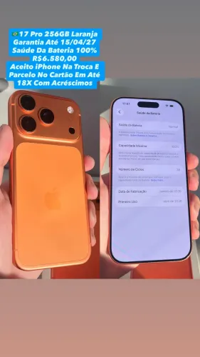 iPhone 17 Pro 256GB Laranja ( Garantia Até 15/04/27 ) Usado