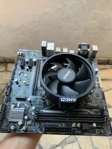 KIT PROCESSADOR RYZEN 5 3400G, PLACA MÃE ASUS PRIME A320 DDR4, COOLER