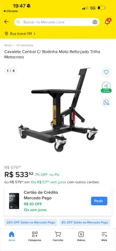 Cavalete moto trilha e motocross com rodinha x-cell