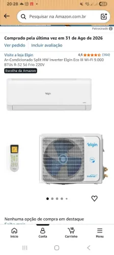 AR CONDICIONADO ELGIN 9.000 BTUS SPLIT