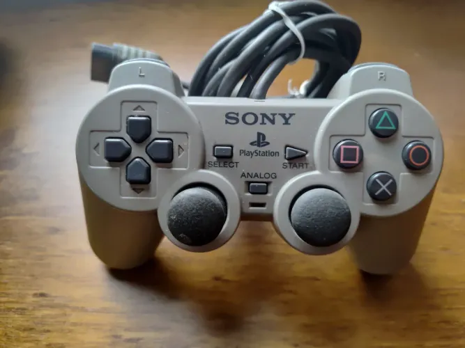 Controle Original Sony PlayStation 1 PS1 FAT DualShock Cinza Funcionando