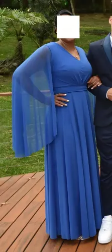 Vestido Madrinha Azul Royal - serve G/GG