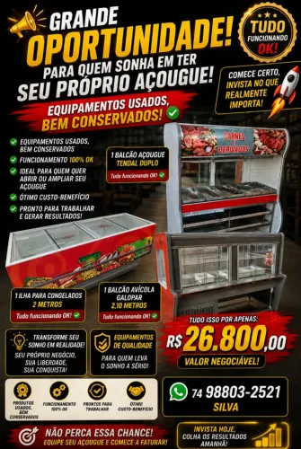 Vendo equipamentos pra açougue , usado bem conservado negociável