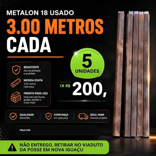 Metalon não galvanizado usado 