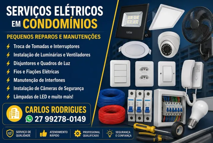 SERVIÇOS ELÉTRICOS EM CONDOMÍNIOS E RESIDÊNCIAS 