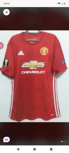 Camisa Manchester Campeão Liga Europa16/17 #9 Ibrahimovic Jogo Autografada Elenco Certif.