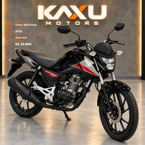 Honda CG 160 Titan 2026 Preta Zero KM