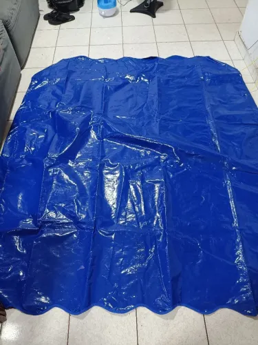 Toldo para banca + cristal Azul