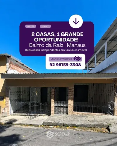 02 CASA - À VENDA | BAIRRO DA RAIZ | MANAUS