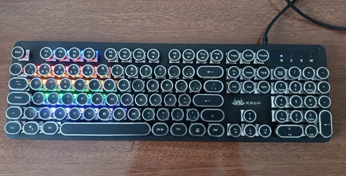 Teclado Mecânico Steampunk - Switch Marrom