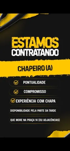 VAGA PARA CHAPEIRO (A)