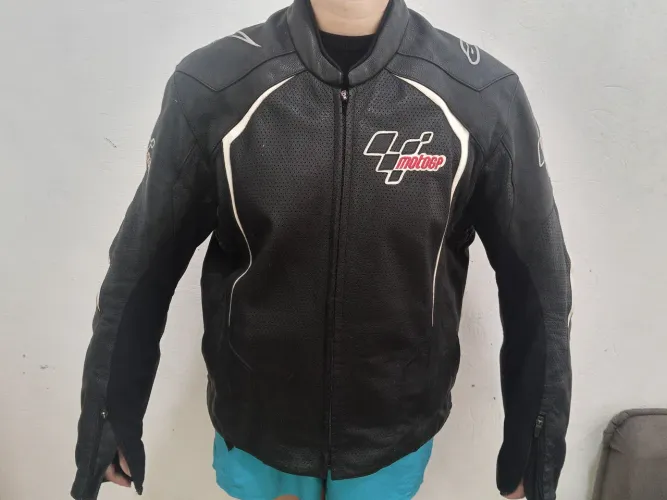 Jaqueta de couro preta da marca Alpinestars