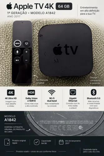 Apple TV 4K 1ª GERAÇÃO 64 GB