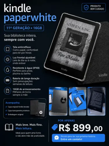 Kindle Paperwhite 11ª Geração 16GB + Capa Original Amazon + Case | Estado de Novo