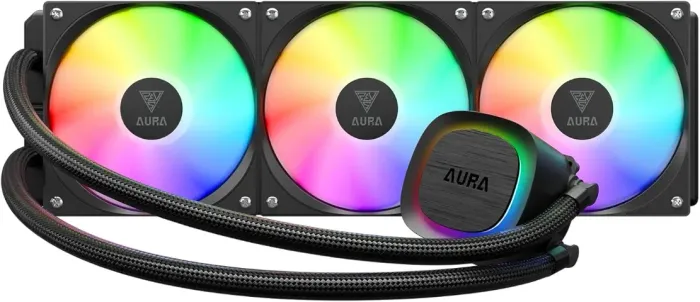 Water Cooler Gamdias Aura GL 360 V2, 360mm, ARGB, Intel/AMD, Black