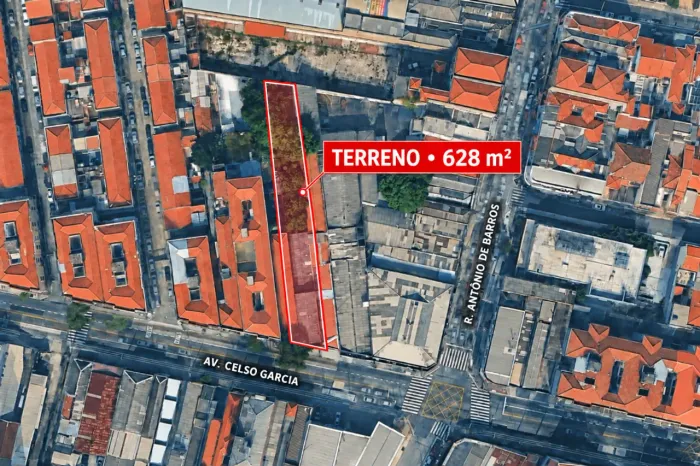 Terreno comercial para venda em Tatuapé, 628m²
