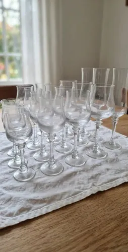 Lote Jogo Taça de Cristal Bohemia(Linha Claudia) 17 peças