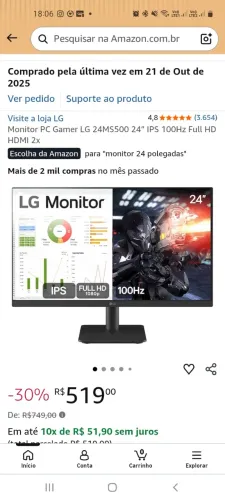 Monitor LG 24 polegadas