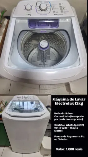 Máquina de Lavar Electrolux 12kg Branca