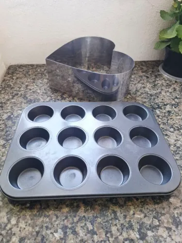 Forma de Bolo Coração e Forma de Cupcake