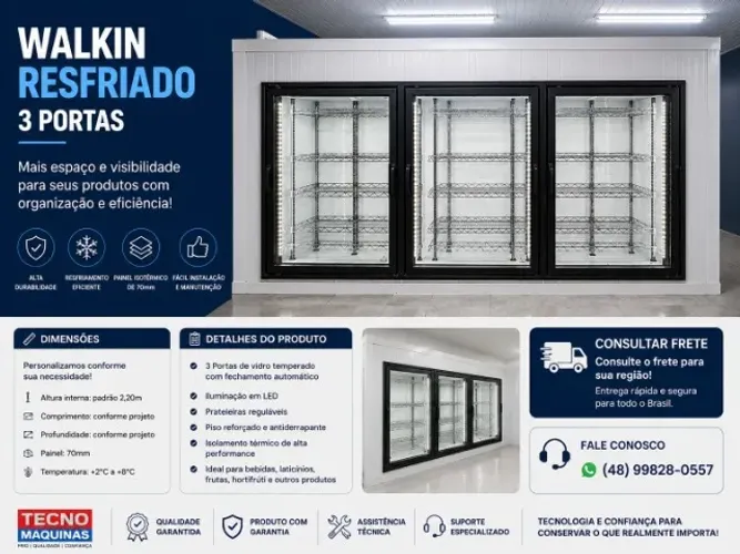 WALK-IN COOLER - RESFRIADO - SOB MEDIDA - TECNO MAQUINAS