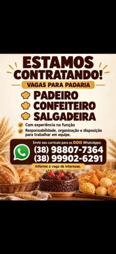Padeiro(a), confeiteiro(a), salgadeiro (a)