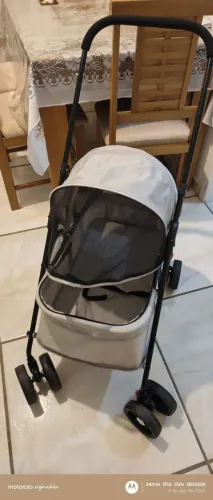 Carrinho De Passeio Pet Para Cães E Gatos 10kg Dobrável