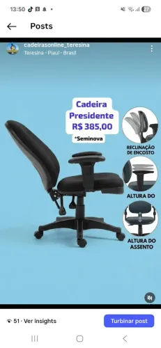 Cadeira escritório NR 17