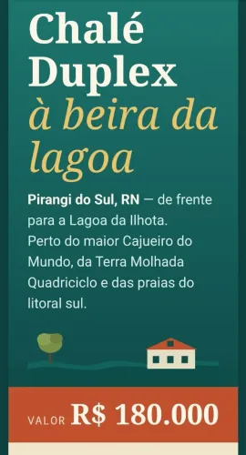VENDE/ALUGA TEMPORADA - Chalé duplex em Pirangi do Sul