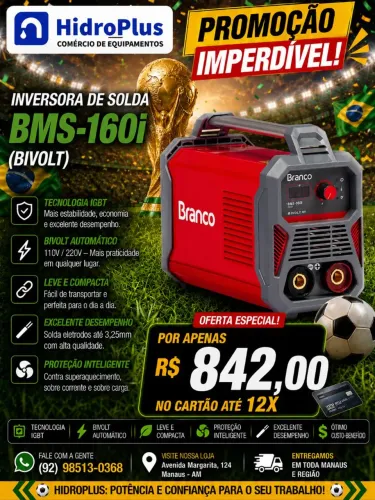 Máquina Inversora de solda Branco Bivolt 127/220V 160A
