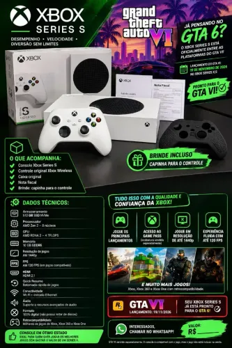 Xbox series S pronto pro GTA 6 + BRINDE
