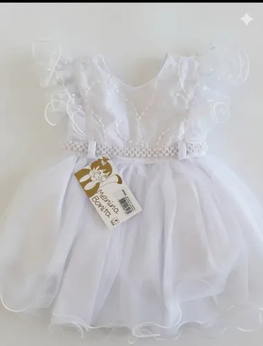 Vestido Infantil Batizado e Festa - Novo
