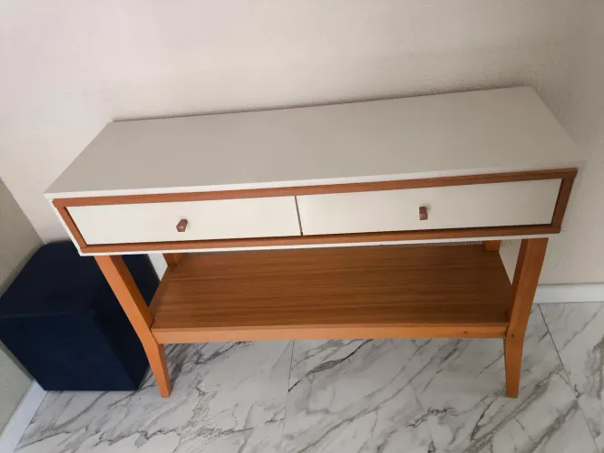 Aparador Buffet Balcão Bari Hall e Sala de Estar1.00 Off/cedro Com 2 Gavetas Pés Madeira