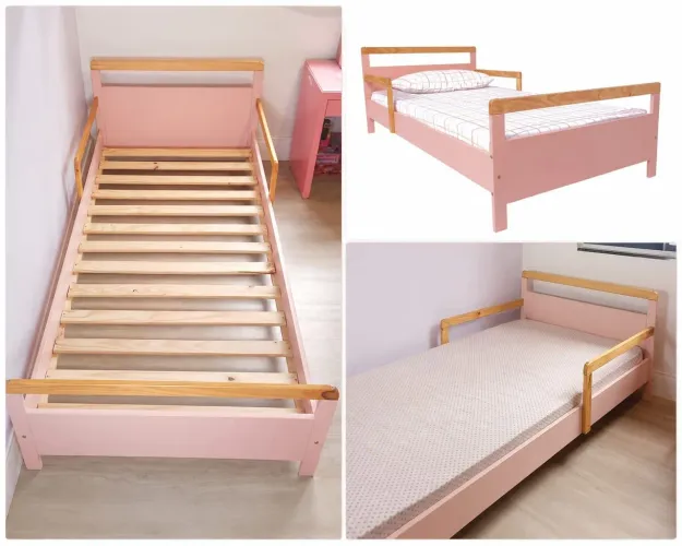 Cama montessoriana Rosa da Cola e Decora
