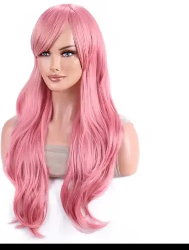Peruca rosa de fibra japonesa 