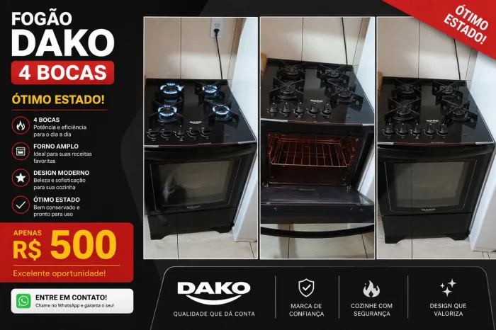 FOGÃO DAKO 4 BOCAS