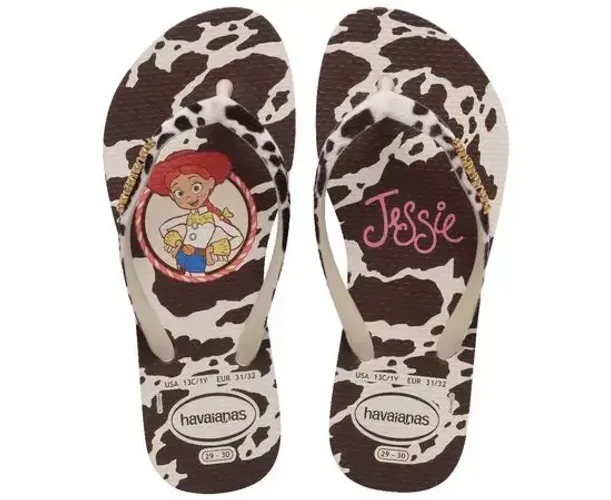 Chinelos Havaianas Kids Slim Trendy Bege e Palha