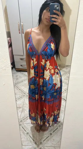 Vestido Farm Cropped Lenço estampa Ararajuba