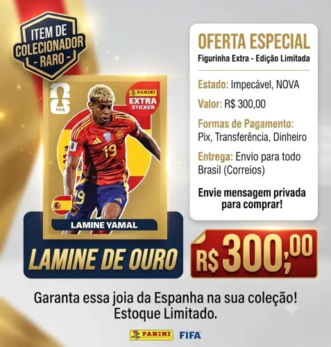 Figurinha Lamine Yamal Ouro