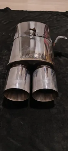Abafador inox Luzian LA018 2.5" saída dupla de 4"