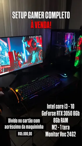 SETUP GAMER COMPLETO À VENDA
