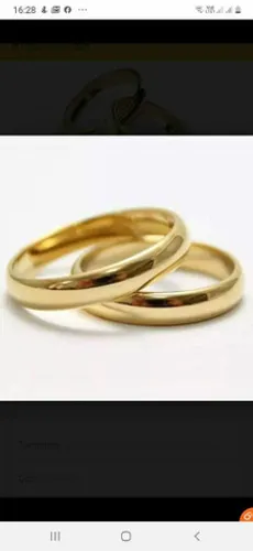 PAR DE ALIANÇA BANHADA A OURO 18K