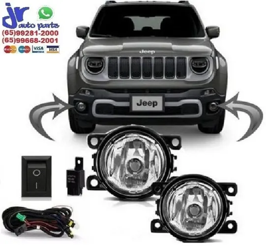 Kit Farol Milha Jeep Renegade 2015 2016 2017 2018 2019 2020 Auxiliar Neblina