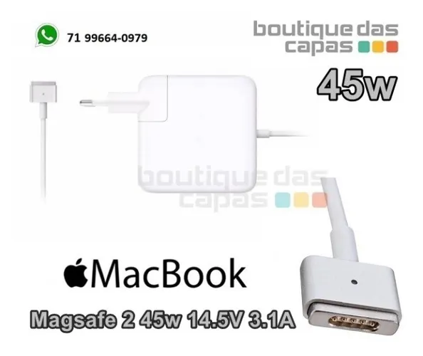 Fonte energia Carregador Magsafe 2 Para Macbook Air Pro 45w 14.5V 3.1A