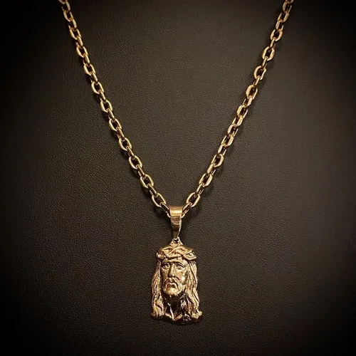 Corrente em Ouro 18k 750 com Pingente Face de Cristo