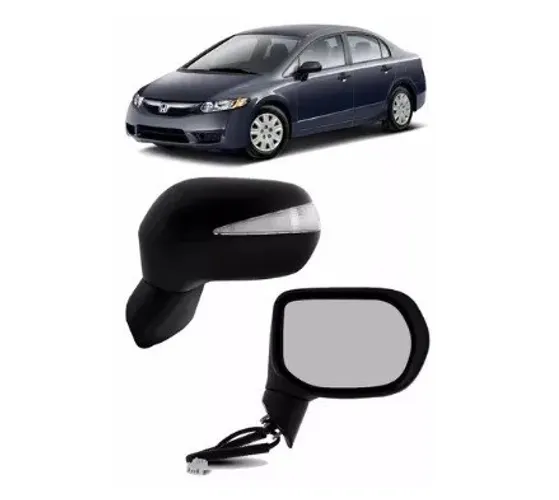 Par Retrovisor Honda New Civic 2007 à 2011 - Preto - TYG