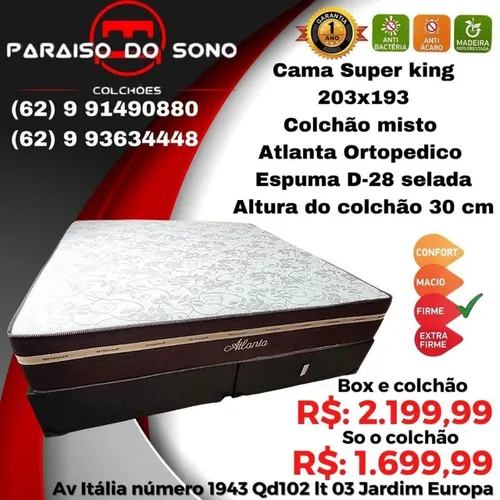 Colchão Super King semi ortopédico___