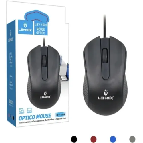 Mouse Usb Lehmox Ley-1539 1000 Dpi Preto